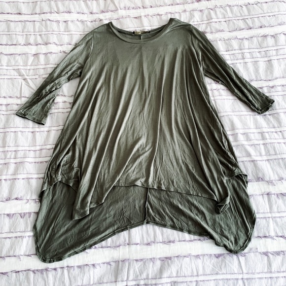 Plus Size Olive Tunic Long Sleeve - Picture 2 of 3